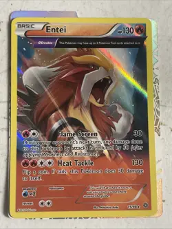 Pokemon TCG Entei Full Art Holo Rare Card 15/98 XY Ancient Origins - Image 1