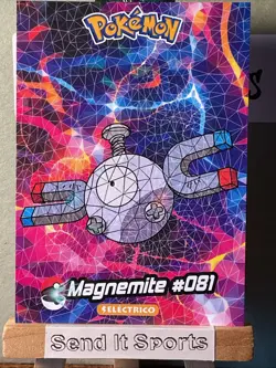 Pokemon Nintendo Crystal Card Collection Magnetite #081 Stained Glass Holo - Image 1