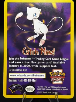 "Catch Mew" Promo Card WOTC - "Pokemon The First Movie" - Vintage 1999 (LP) - Image 1