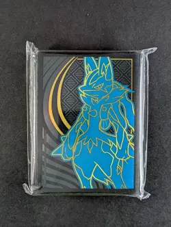 2025 Pokemon MEGA LUCARIO Pack of 65 Card Sleeves Mega Evolutions ETB - Image 1