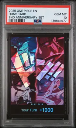2025 ONE PIECE ENGLISH VERSION 2ND ANNIVERSARY SET DON!! CARD PSA 10 - Image 1