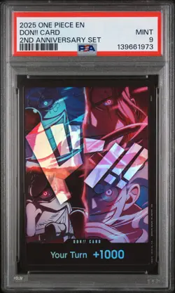 2025 ONE PIECE ENGLISH VERSION 2ND ANNIVERSARY SET DON!! CARD PSA 9 - Image 1