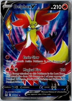 Pokemon Card Delphox V (Full Art) 173/196 Ultra Rare Holo SWSH11: Lost Origin NM - Image 1