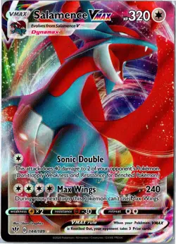 POKEMON CARD - SALAMENCE VMAX 144/189 DARKNESS ABLAZE VMAX RARE HOLO NEAR MINT - Image 1
