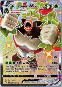 POKEMON CARD - RILLABOOM VMAX SV106/SV122 SHINING FATES SHINY VAULT HOLO NM - Image 1