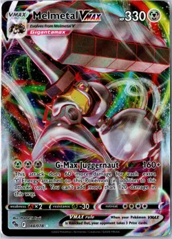 POKEMON CARD - MELMETAL VMAX 048/078 POKEMON GO VMAX RARE HOLO NEAR MINT - Image 1