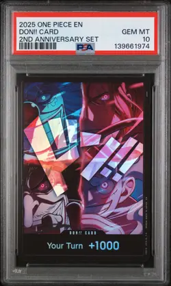 2025 ONE PIECE ENGLISH VERSION 2ND ANNIVERSARY SET DON!! CARD PSA 10 - Image 1