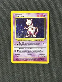 Mewtwo 10/102 Base Set Holo Rare Pokemon Card - Image 1