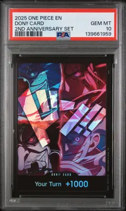 2025 ONE PIECE ENGLISH VERSION 2ND ANNIVERSARY SET DON!! CARD PSA 10 - Image 1