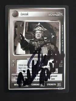 Nicholas Worth Autographed Star Trek CCG Lonzak Card Signed Auto TCG - Image 1