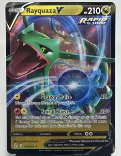Pokemon TCG Rayquaza V 100/159 Crown Zenith Ultra Rare (Full Art) Holo Card - Image 1