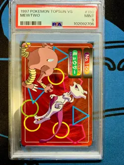 PSA 9 Pokemon Card Japanese Topsun VS 150 Mewtwo Hitmonlee 1997 - Image 1