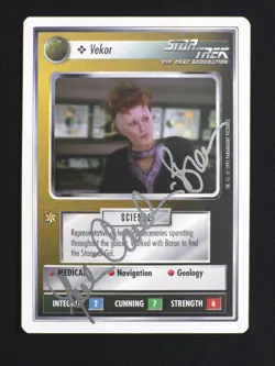 Julie Caitlin Brown Autographed Star Trek CCG Vekor Card Signed Auto TCG - Image 1