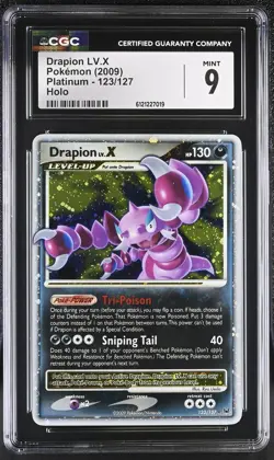 CGC 9 MINT Drapion LV.X 2009 Platinum 123/127 Holo Pokemon Card - Image 1