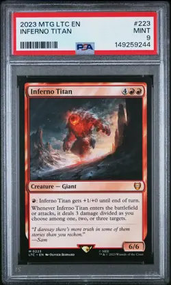 2023 MTG THE LORD OF THE RINGS: TALES/MIDDLE-EARTH COMMANDER INFERNO TITAN PSA 9 - Image 1