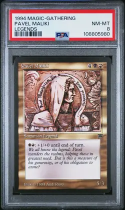 PAVEL MALIKI Legends U PSA 8 MTG EDH [Nostalgium] - Image 1