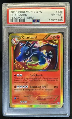 2013 Pokemon Black & White Plasma Storm Charizard #136/135 PSA 8 - Image 1