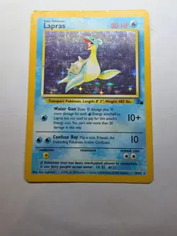 Lapras 10/62 Pokemon TCG Fossil Unlimited Holo Rare HP - Image 1