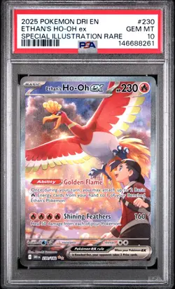2025 POKEMON DESTINED RIVALS SPECIAL ILLUSTRATION RARE ETHAN'S HO-OH EX PSA 10 - Image 1