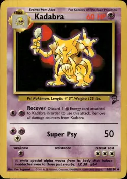 Pokemon Base Set 2 #046/130 Kadabra Uncommon Moderately played - Image 1