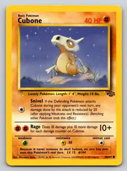 Cubone 50/64 Common Jungle Pokemon Moderately Played - Image 1