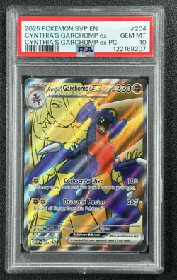 CYNTHIA'S GARCHOMP EX PSA 10 2025 POKEMON SVP EN BLACK STAR PROMOS #204 PC 8207 - Image 1