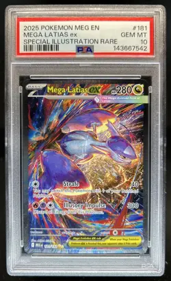 2025 Pokemon Mega Evolution Latias ex Special Illustration Rare #181/132 PSA 10 - Image 1