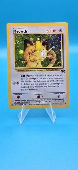 LP- Meowth Holo WotC Promo #10 Pokemon TCG Game Boy Color Vintage - Image 1