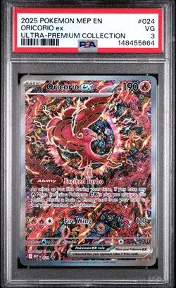 2025 POKEMON MEP ULTRA-PREMIUM COLLECTION #024 ORICORIO EX PSA 3 - Image 1