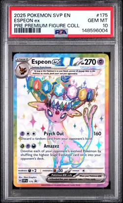2025 POKEMON PRISMATIC EVOLUTIONS PREMIUM FIGURE COLLECTION ESPEON EX PSA 10 - Image 1