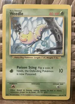 1999 Pokemon Base Set Unlimited Weedle 69/102 - Image 1