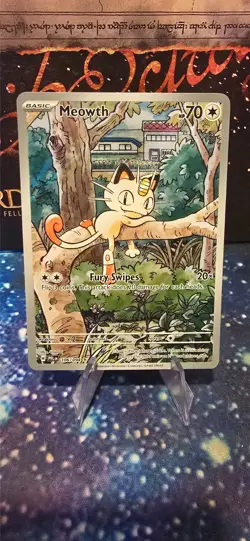 Meowth Illustration Rare 106/094 Pokemon Phantasmal Flames English Near Mint - Image 1