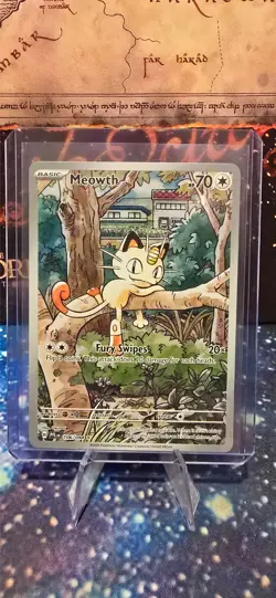 Meowth Illustration Rare 106/094 Pokemon Phantasmal Flames English Near Mint - Image 3