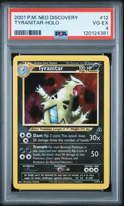 2001 Pokemon Neo Discovery #12 Tyranitar-Holo PSA 4 - Image 1