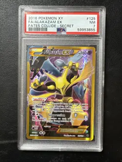 Pokemon TCG Alakazam EX Fates Collide 125/124 Full Art Secret Rare PSA 7 - Image 1