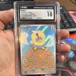 Rufflet Pokemon TCG Black Bolt 154/086 Illustration Rare Holo CGC 10 2025 - Image 1