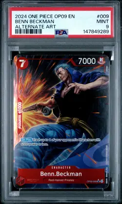 2024 ONE PIECE OP09-EMPERORS IN THE NEW WORLD ALTERNATE ART BENN BECKMAN PSA 9 - Image 1