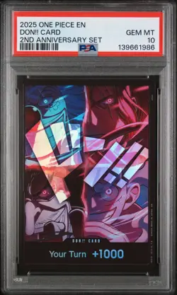 2025 ONE PIECE ENGLISH VERSION 2ND ANNIVERSARY SET DON!! CARD PSA 10 - Image 1