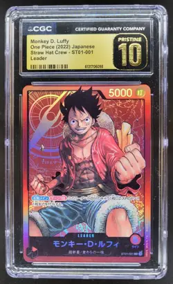2022 ONE PIECE JP MONKEY D. LUFFY LEADER ST01-001 CGC 10 PRISTINE A PT - Image 1