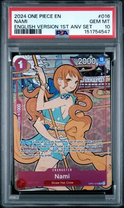 2024 ONE PIECE ENGLISH VERSION 1ST ANNIVERSARY SET #016 NAMI PSA 10 - Image 1