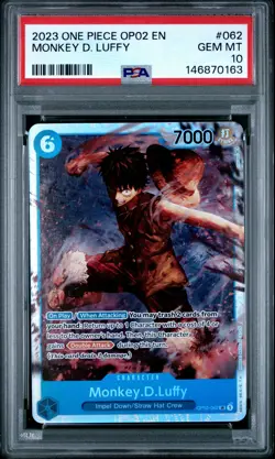 2023 ONE PIECE OP02-PARAMOUNT WAR #062 MONKEY D. LUFFY PSA 10 - Image 1
