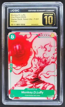 2024 ONE PIECE MONKEY D. LUFFY GREEN UTA PROMO P-061 CGC 10 PRISTINE A PT - Image 1