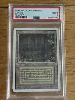 MTG Bayou Revised Edition Regular Professional Grade 2 (Good condition) - Image 1