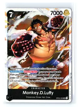 MONKEY.D.LUFFY (090) OP04-090 KINGDOMS OF INTRIGUE FOIL NM - Image 1