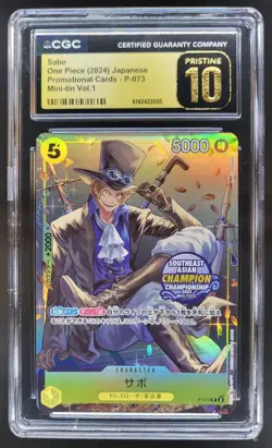 2024 ONE PIECE JP SABO PROMO P-073 MINI-TIN VOL. 1 CGC 10 PRISTINE A PT - Image 1