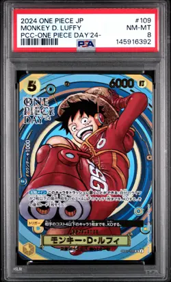 2024 ONE PIECE JAPANESE PCC ONE PIECE DAY '24 #109 MONKEY D. LUFFY PSA 8 - Image 1
