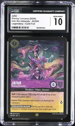 2024 Disney Lorcana Into The Inklands Jafar Cold Foil CGC 10 #42/204 - Image 1