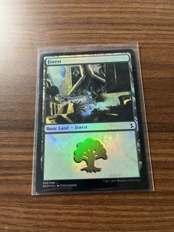 1x *FOIL* Forest #268 Mint/NM Magic:the Gathering MTG Amonkhet - Image 1