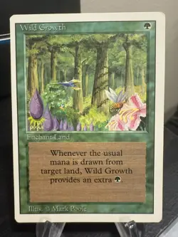 MTG Magic the Gathering Revised Edition Wild Growth - Image 1