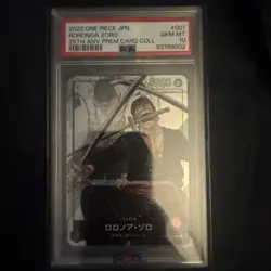PSA 10 Roronoa Zoro OP01-001 Premium Card Collection 25th Anniversary One Piece - Image 1